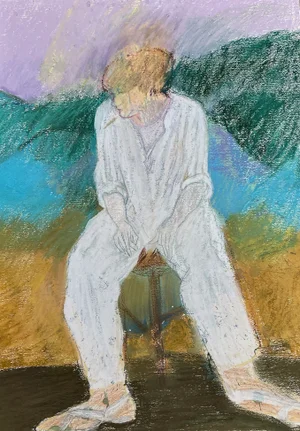 "Boy" Figurative Pastel by London Artist Caroline Hands