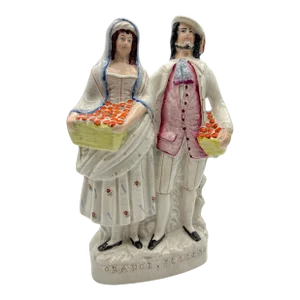 Antique English Staffordshire Orange Seller Figure Circa 1860's