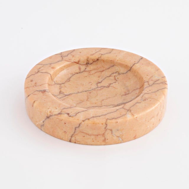 Mid-Century Modern 1970s Pink Marble Trinket Dish in the Style of Sergio Asti for Up & Up For Sale - Image 3 of 4