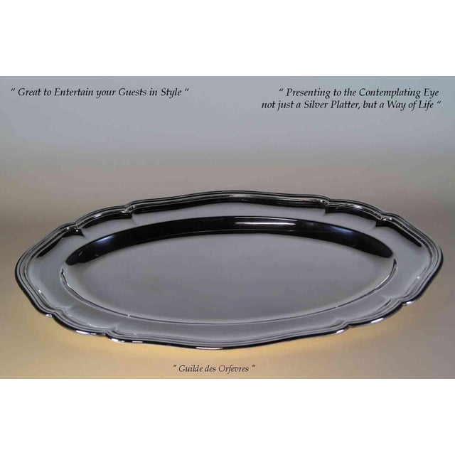 Reference # M & W 15625/16 Photo 188 Description: Mappin & Webb Silver Oval Platter 16 in. with Chippendale Applied...