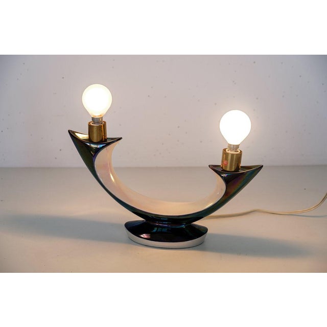 1960s Sculptural Iridescent Ceramic Lamp from Verceram For Sale - Image 5 of 6