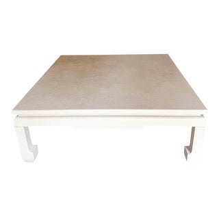 1970s Ming Grasscloth Coffee Table in Beige For Sale