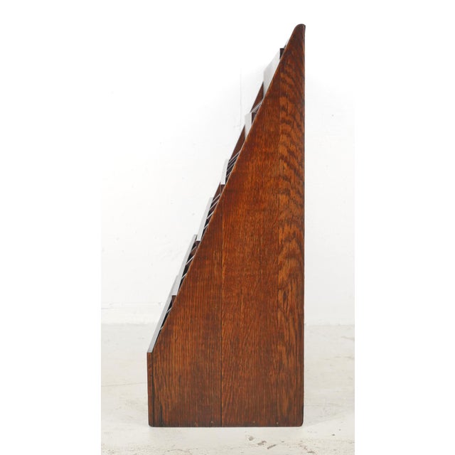 Antique Sloped Oak Letter Retail Display Rack For Sale In New York - Image 6 of 8