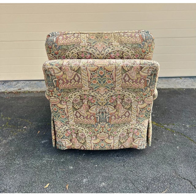 George Smith George Smith Style Standard Arm Tapestry Chair For Sale - Image 4 of 9