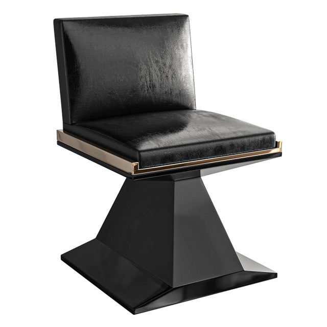 Art Deco "Amendola" Chair With Stainless Steel and Bronze Details For Sale - Image 3 of 8
