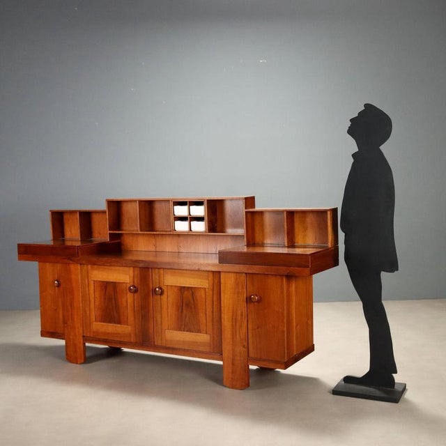 Sideboard with hutch designed by Silvio Coppola for Bernini in the 1960s-70s, an example of mid-century Italian design....