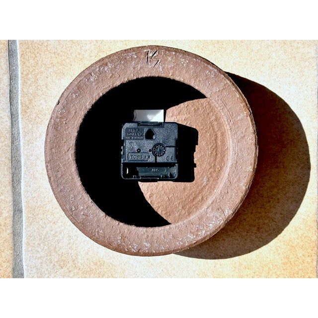 Brutalist Ceramic Wall Clock with Junghans Movement from Krösselbach, Germany, 1960s For Sale - Image 9 of 12