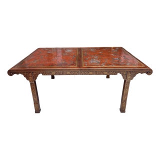 Drexel Heritage Mid-Century Vintage Chinoiserie Dining Table For Sale