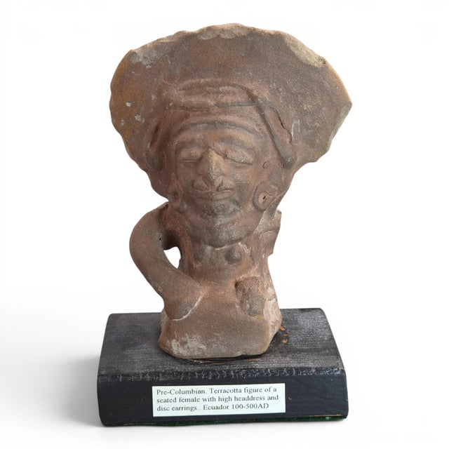 Large Pre-Columbian Jama-Coaque Seated Female Figure, 100 BCE-500 CE For Sale - Image 17 of 17