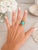 Vintage Italian 18k Gold Turquoise Etruscan Revival Statement Ring, Size 8.5 For Sale - Image 9 of 10