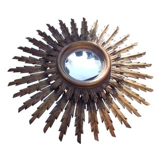 Wooden Sun Mirror, 1960s For Sale