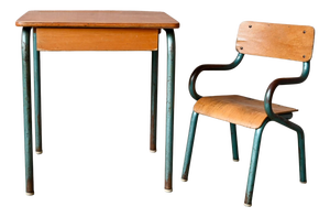 Mid-Century Modern Children's Desk and Chair, 1950s, Set of 2