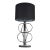 Vintage Mid-Century Modern Table Lamp Polished Chrome New Black Drum Shade For Sale