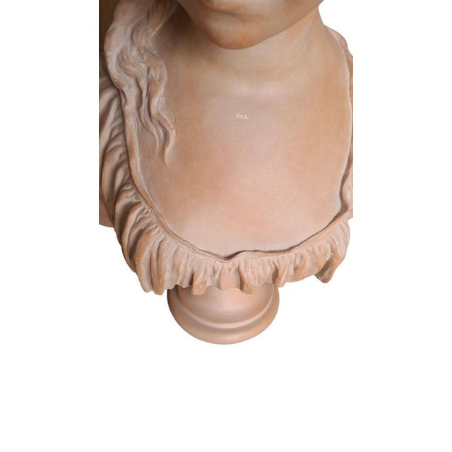 Sculpture Materials Vintage Terracotta Bust, 1960s For Sale - Image 7 of 8