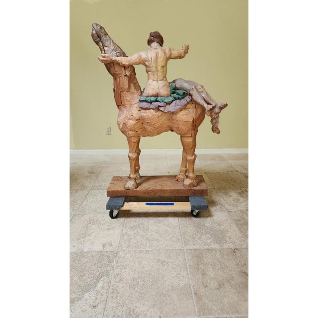 Brown Peter Leventhal Horse With Nude Riders Large Art Sculpture Over 4 Feet Tall! For Sale - Image 8 of 13