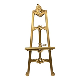 Gilt Artist Easel with Adjustable Height, 1930s For Sale