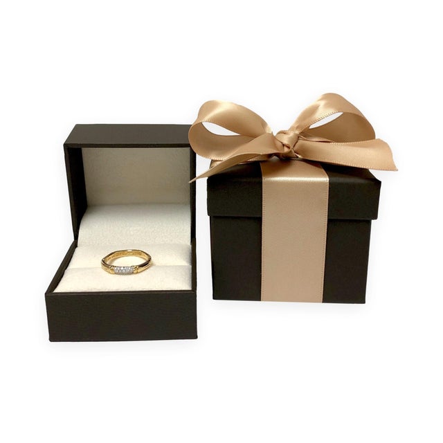 Gold John Hardy Bamboo Collection 18k Yellow Gold Pavé Diamond Band Ring Size 7 For Sale - Image 8 of 8