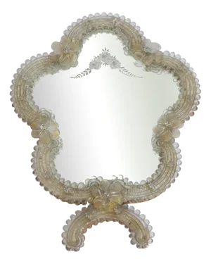 Vintage Murano Glass Wall Mirror with Flowers