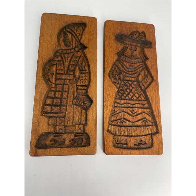 Wood Early 20th Century Folk Art His and Her Wall Wood Carvings - a Pair For Sale - Image 7 of 7