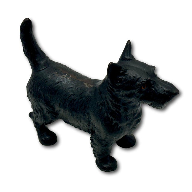 1930s Very Nice Vintage Hubley Manufacturing Co. Cast Iron Standing Scottish Terrier - Scottie Dog Doorstop - Circa 1930s For Sale - Image 5 of 18