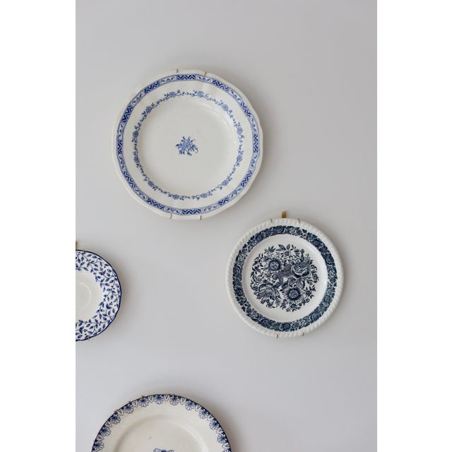Blue Wall Plates in Bleu and White Earthenware, 1950s, Set of 5 For Sale - Image 8 of 10
