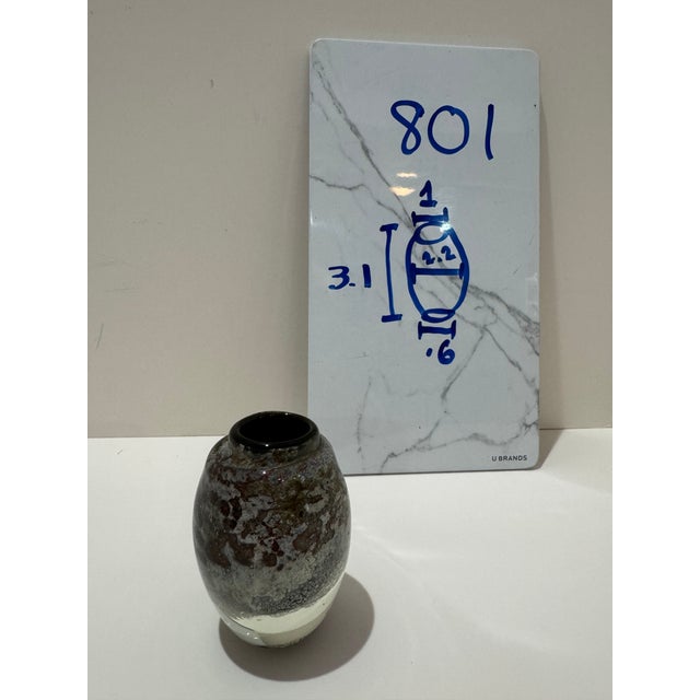 Beautiful signed art glass vase by French studio glass artist Isabelle Monod (b. Geneva, 1945). Monod, along with her...
