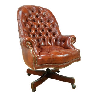Maroon Chesterfield Tufted Chair For Sale
