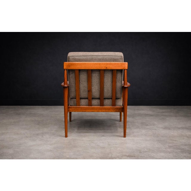 Rino Levi Grete Jalk Armchair in Caviuna & Mushroom Brown Bouclé, Rino Levi, Brazil, 1960s - Lot 491C For Sale - Image 4 of 17