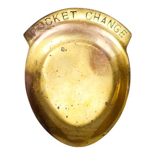 Vintage Pocket Change Brass Trinket Dish For Sale