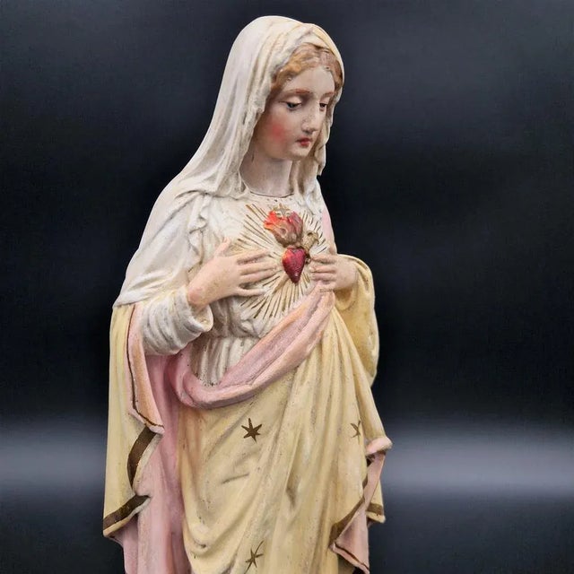 Polychrome Saint Mary Figure, 1880 For Sale - Image 4 of 7