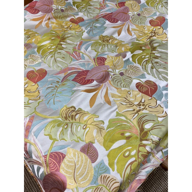 Textile Tropical Botanical Woven Silk Upholstery Fabric Made in India 2.75 Yards For Sale - Image 7 of 11