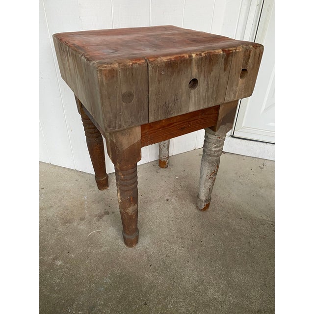 Antique Butcher Block Table Chairish