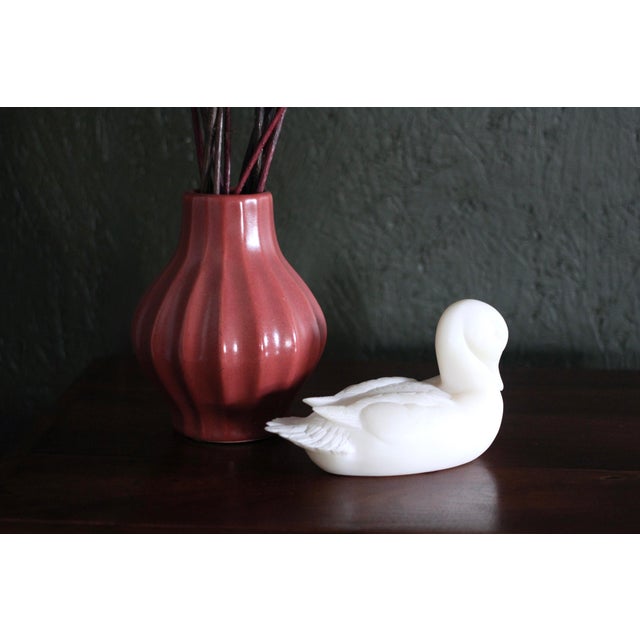 1970s 1970s Alabaster Duck Statue With Excellent Detail For Sale - Image 5 of 10