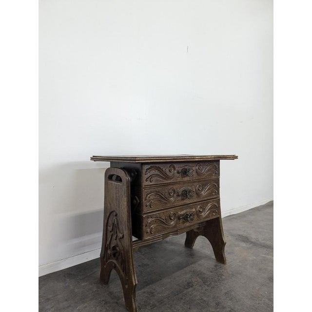 Brutalist Wood Worktable, 1950s, in Very Good conditions.