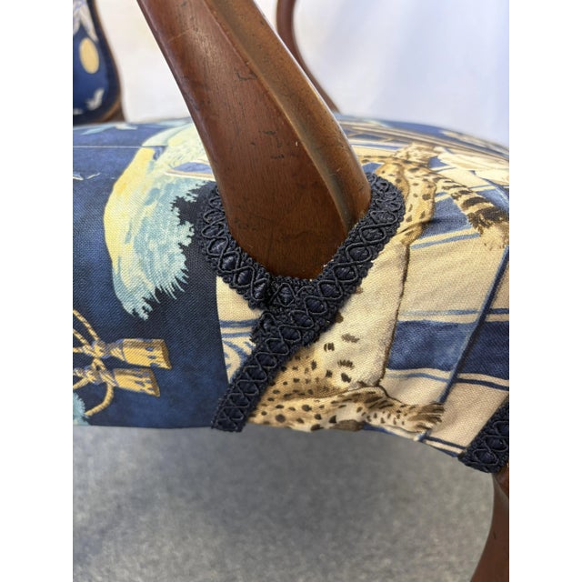 Early 1900's French Boudoir Fruitwood Armchair With New Statement Upholstery For Sale - Image 18 of 18