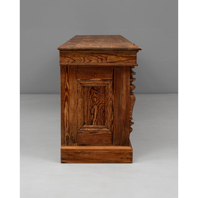 Brown 1900s French Provincial Carved Wooden Shop Counter For Sale - Image 8 of 18