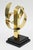 Abstract Vintage Van Teal Brass Ribboned Sculpture on Black Wood Base, 1970's For Sale - Image 3 of 12