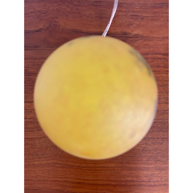 Art Deco Yellow Round Glass Table Lamp from Art Dfrance, 1930 For Sale - Image 4 of 7