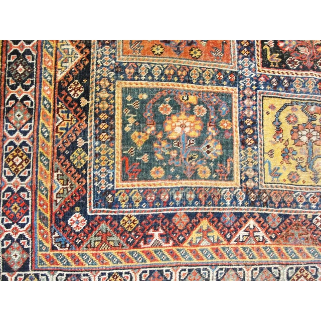 Gold Antique Persian Qashqai Garden Rug 4' X 6' For Sale - Image 8 of 11
