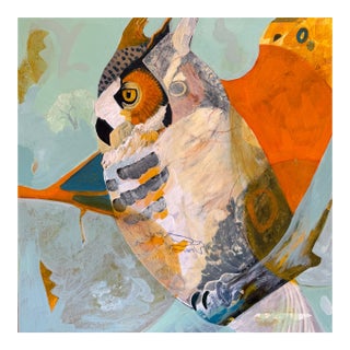 “I Spy” a Great Horrned Owl Painting by LWren Walraven For Sale