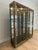 Vintage Hollywood Regency Mastercraft Pair of Illuminated Brass Glass Curio Cabinet Showcases W/ Antiqued Mirror Back For Sale In Detroit - Image 6 of 18