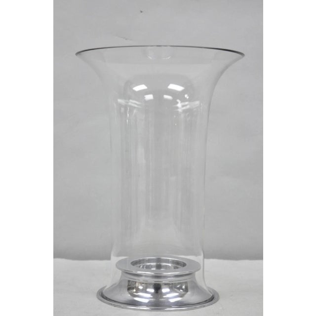 Ralph Lauren "Ella" Lauren Glass Fluted Hurricane Lamp Candle Holder Ae200/043 For Sale - Image 12 of 12
