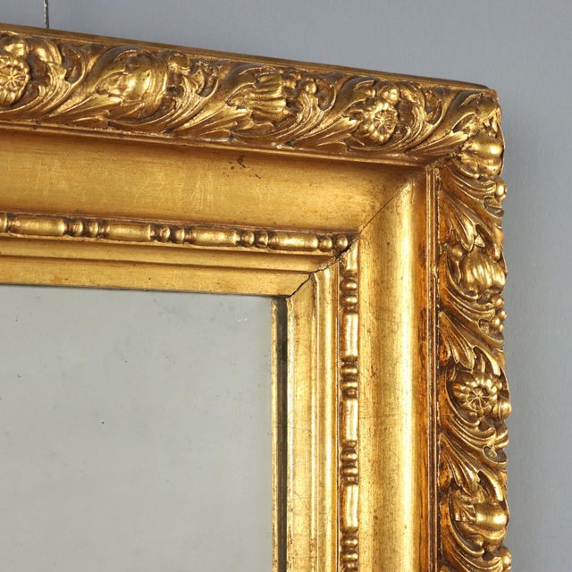 Italian Carved and Gilded Wood Mirror, 1900s For Sale - Image 3 of 10