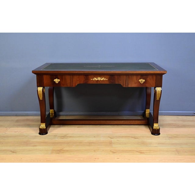Egyptian Revival Style Mahogany Desk For Sale - Image 5 of 18