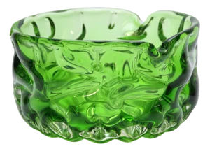 Green Glass Bowl by Pavel Hlava for Crystalex Novy Bor, Czech, 1960s