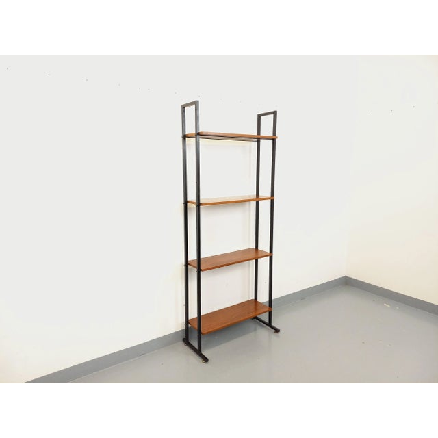 Vintage Italian Modular Teak and Metal Bookcase, 1960s For Sale - Image 14 of 14