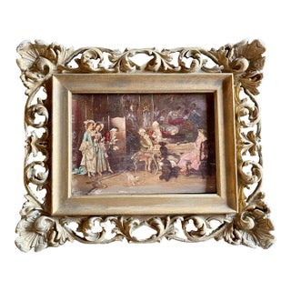 Antique Oil Painting Attributed to Adriano Cecchi For Sale