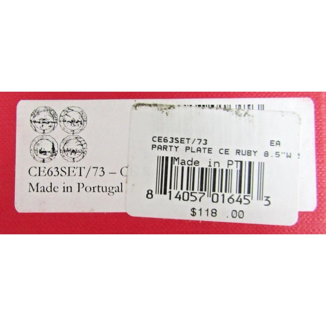 Juliska Country Estate Ruby Party Plates 4 Landscapes With Box For Sale - Image 13 of 13