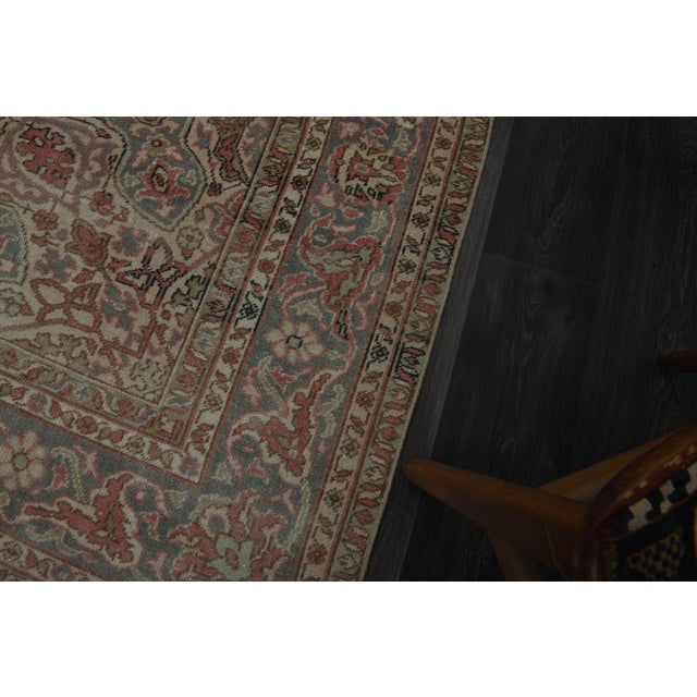 1970s Vintage Persian Handmade Wool Cotton Pink Area Rug For Sale - Image 9 of 11