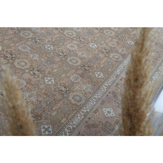 1970s Vintage Persian Handmade Wool Cotton Light Brown Area Rug For Sale - Image 11 of 11